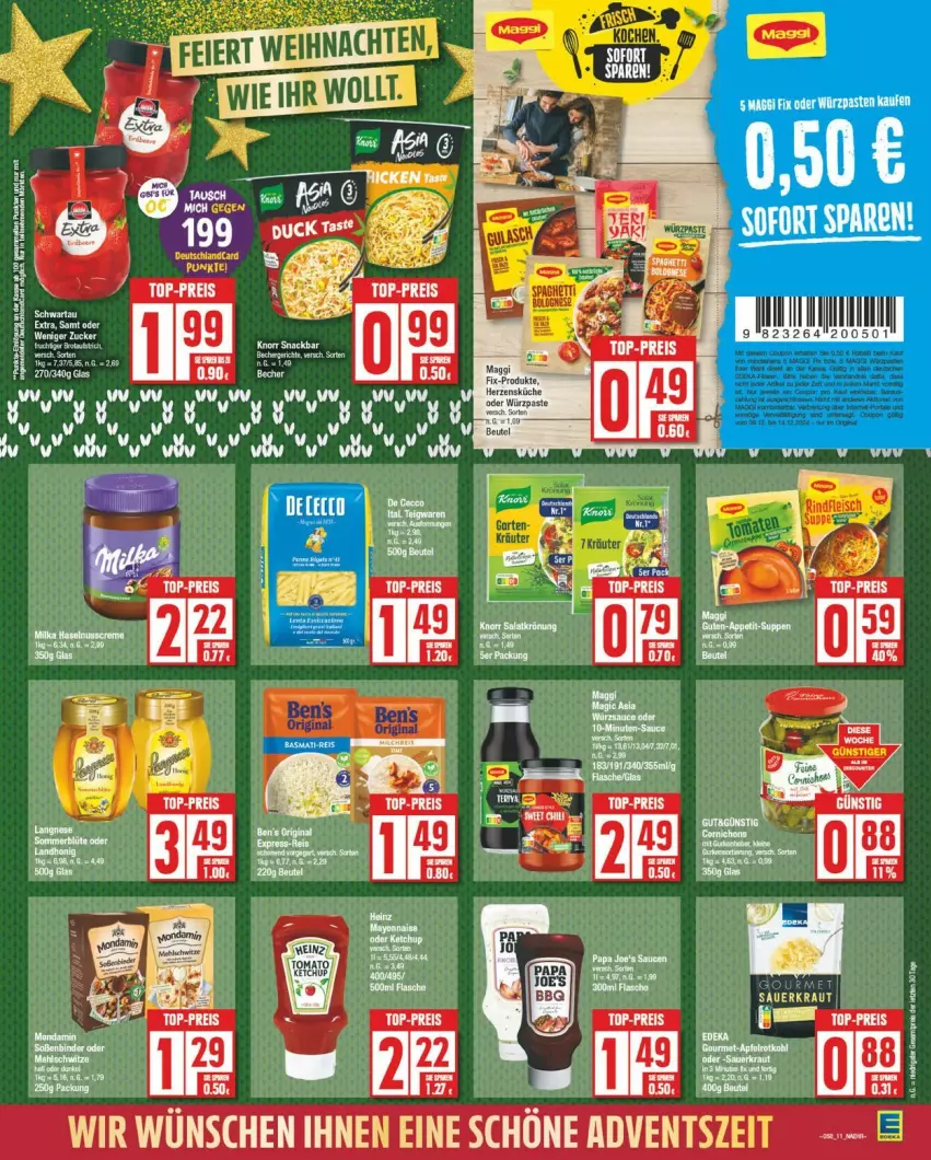 Aktueller Prospekt Edeka - Prospekte - von 09.12 bis 14.12.2024 - strona 11 - produkty: Becher, creme, eis, haselnuss, Haselnusscreme, milka, nuss, Papa Joe's, reis, sauce, saucen, Ti, top-preis, zucker