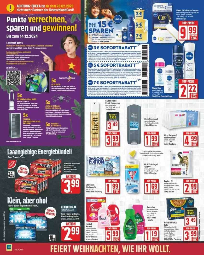 Aktueller Prospekt Edeka - Prospekte - von 09.12 bis 14.12.2024 - strona 14 - produkty: deka, deutschlandcard, eier, eis, Emser, Ergee, haarspray, lion, olive, palmolive, Perfect Fit, Rauch, reis, tee, top-preis