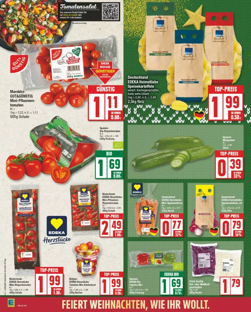 Aktueller Prospekt Edeka - Prospekte - von 09.12 bis 14.12.2024 - strona 2 - produkty: bio, deka, eis, kartoffel, kartoffeln, mint, möhren, reis, rispentomaten, speisekartoffeln, Ti, tomate, tomaten, top-preis