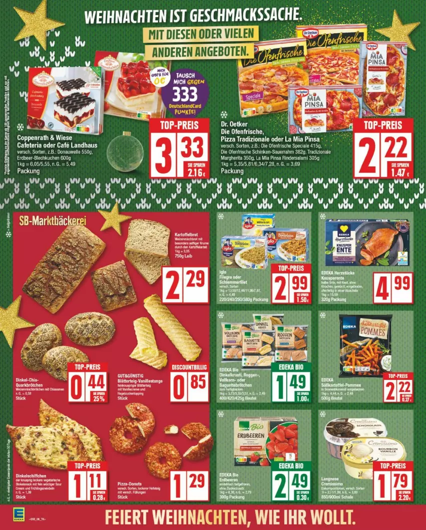 Aktueller Prospekt Edeka - Prospekte - von 09.12 bis 14.12.2024 - strona 6 - produkty: die ofenfrische, elle, margherita, Ofen, pizza, pizza tradizionale, Ria, rind, rinder, Rindersalami, salami, tee, Ti, tradizionale