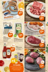Gazetka promocyjna Tegut - Angebote der Woche - Gazetka - ważna od 16.04 do 16.04.2022 - strona 21 - produkty: beko, bio, braten, bratwurst, bsf, eis, ente, feinkost, flasche, fleisch, glasflasche, grill, gulasch, heinz, ketchup, landprimus, natur, natura, pfanne, pute, Putenoberkeule, putensteaks, saft, sauce, schnitzel, steak, steaks, tafelspitz, Ti, tomato ketchup, wurst, würstchen