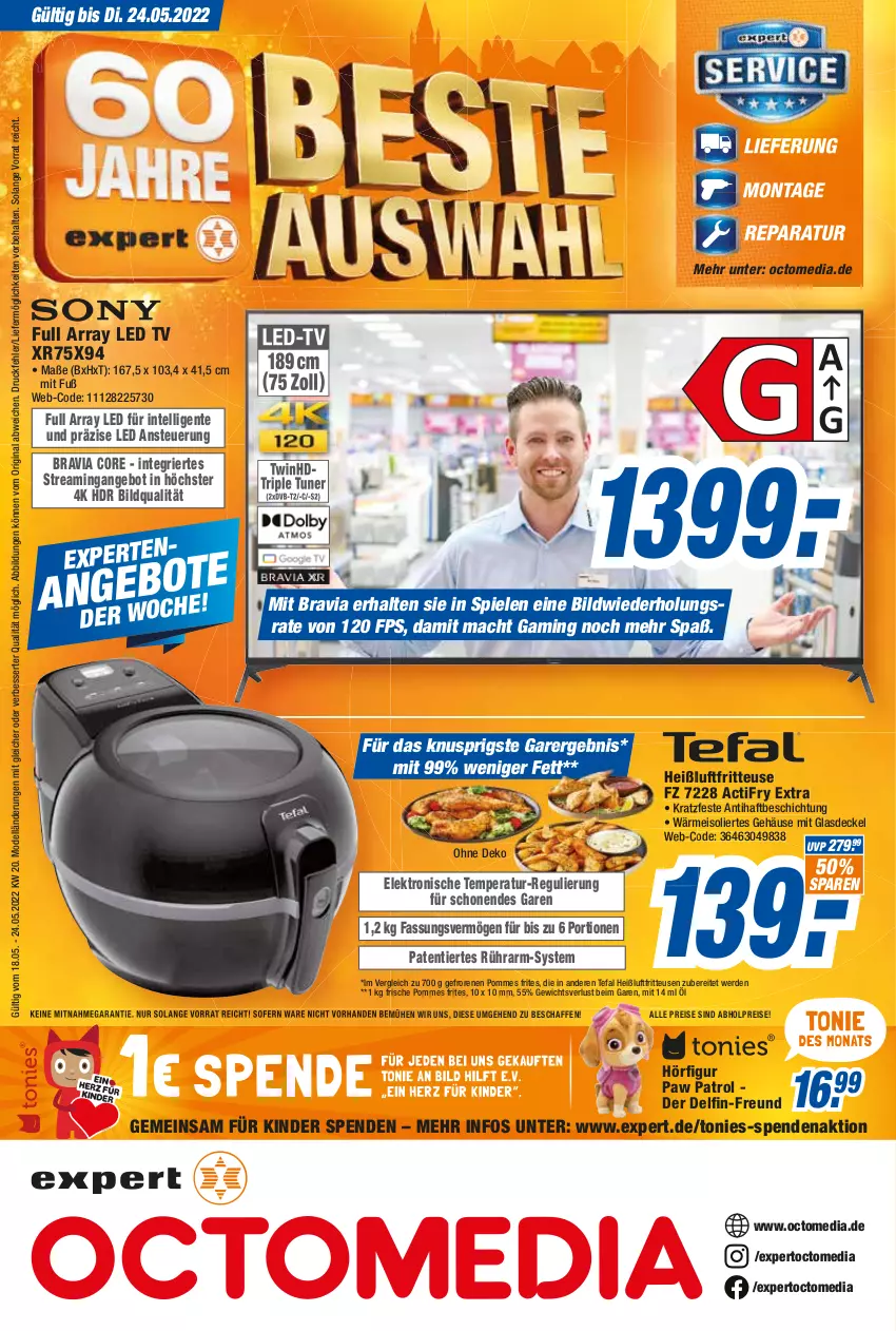 Aktueller Prospekt Expert Rastatt - Prospekte - von 18.05 bis 24.05.2022 - strona 1 - produkty: abholpreise, alle preise sind abholpreise, angebot, decke, Deckel, dell, eis, Elektro, ente, erde, fritteuse, gin, Glasdeckel, Heißluftfritteuse, Intel, Kinder, led tv, mac, Mode, Paw Patrol, pommes, Pommes Frites, reis, Spiele, tefal, Ti