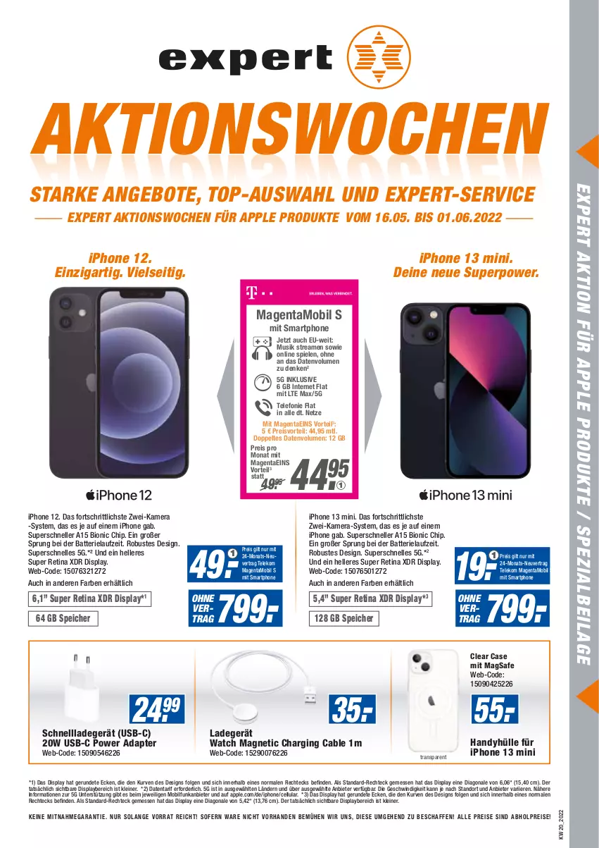 Aktueller Prospekt Expert Rastatt - Prospekte - von 18.05 bis 24.05.2022 - strona 13 - produkty: abholpreise, adapter, alle preise sind abholpreise, angebot, angebote, Apple, batterie, bio, eis, elle, gin, Handy, ilag, iphone, IPhone 12, IPhone 13, kamera, ladegerät, leine, LG, preisvorteil, reis, schnellladegerät, smartphone, Spezi, Spiele, telefon, Ti, usb