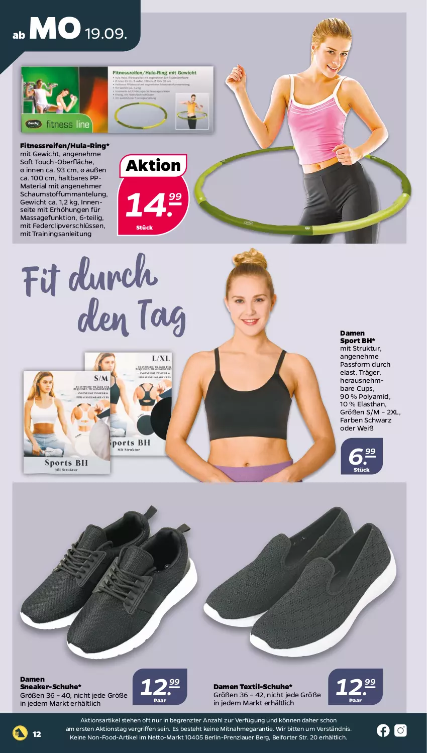 Aktueller Prospekt Netto - Woche 38 - von 19.09 bis 24.09.2022 - strona 12 - produkty: auer, gefu, Mantel, reifen, Ria, ring, schuhe, sneaker, Sport, Ti, ZTE