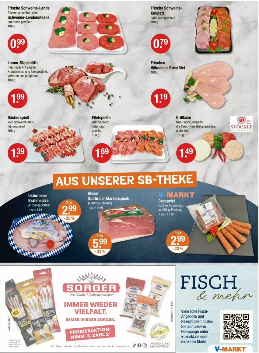 Aktueller Prospekt Vmarkt - Prospekte - von 26.06 bis 02.07.2025 - strona 3 - produkty: angebot, angebote, braten, brustfilet, eier, eis, filet, filets, fisch, fleisch, gewürz, grill, Grillkäse, hähnchen-brustfilet, Käse, kotelett, kräuter, Kräutermischung, lamm, Meister, moser, natur, Omep, rezept, Rohwurst, salami, Schal, Schale, schwein, schweine, Speck, steak, steakhüfte, steaks, südtiroler, Ti, wein, weine, wurst