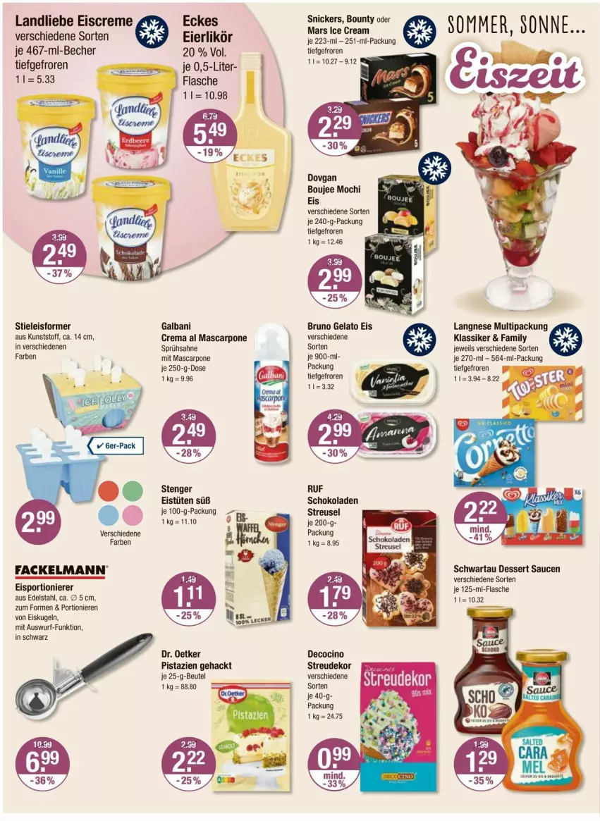 Aktueller Prospekt Vmarkt - Prospekte - von 26.06 bis 02.07.2025 - strona 6 - produkty: Becher, beutel, bruno gelato, cin, creme, dessert, dovgan, Dr. Oetker, edelstahl, eier, eierlikör, eis, eiscreme, Eisportionierer, Eistüten, fackelmann, flasche, galbani, Kugel, landliebe, landliebe eiscreme, langnese, likör, mascarpone, Mochi, pistazien, sahne, sauce, saucen, schoko, schokolade, schokoladen, Schwartau, Sport, stieleis, Ti, Tüte