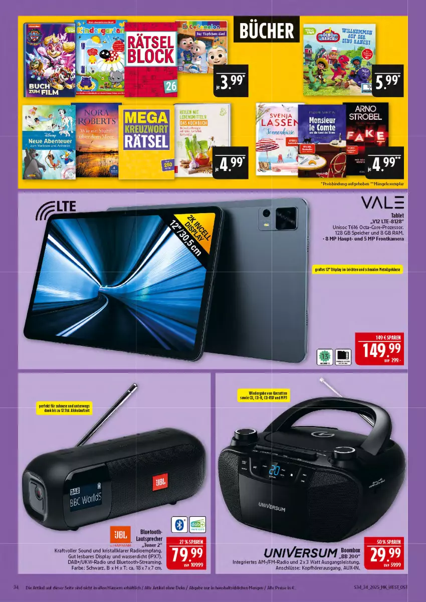 Aktueller Prospekt Marktkauf - Prospekt - von 17.08 bis 23.08.2025 - strona 34 - produkty: akku, eis, frontkamera, kamera, kopfhörer, kraft, lautsprecher, LG, Mp3, Radio, reis, rwe, tablet, Ti, tuner, wasser
