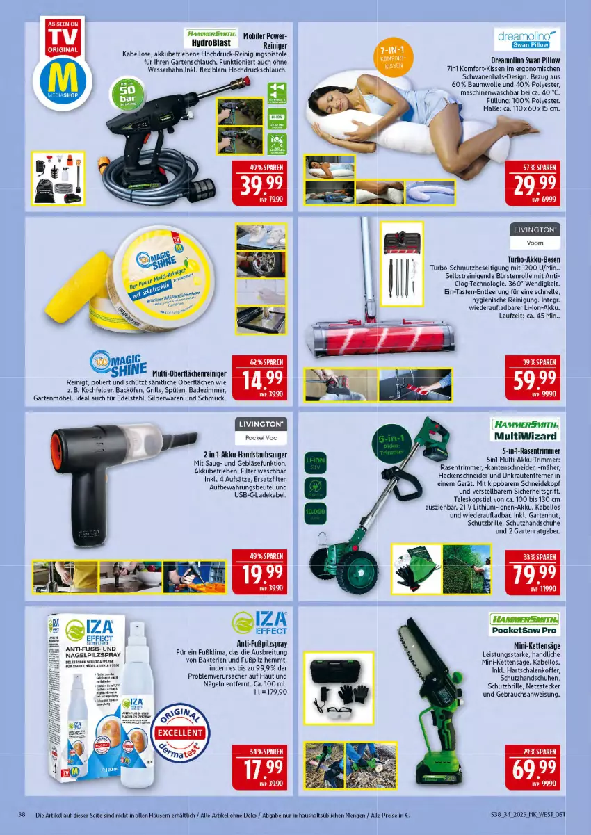 Aktueller Prospekt Marktkauf - Prospekt - von 17.08 bis 23.08.2025 - strona 38 - produkty: akku, akku-handstaubsauger, Bad, Bau, baumwolle, beutel, Brei, Brille, bürste, bürsten, deka, edelstahl, Effect, eis, elle, Garten, gartenmöbel, gartenschlauch, grill, handschuhe, handstaubsauger, Hartschalenkoffer, Kette, kissen, kochfeld, koffer, Kraut, ladekabel, Lithium-Lonen-Akku, möbel, rasen, rasentrimmer, Rauch, reiniger, Reinigung, reis, sac, säge, Schal, Schale, schlauch, Schmuck, schuhe, Schutzbrille, Spülen, staubsauger, Teleskop, teleskopstiel, Ti, usb, vita, wasser, wolle