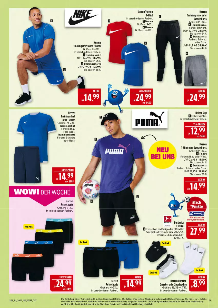 Aktueller Prospekt Marktkauf - Prospekt - von 17.08 bis 23.08.2025 - strona 41 - produkty: ball, Cap, eis, elle, Fußball, hose, reis, retroshorts, schuhe, shirt, shorts, sneaker, socken, Sport, sportsocken, sweatshorts, T-Shirt, Ti, Trainingshose