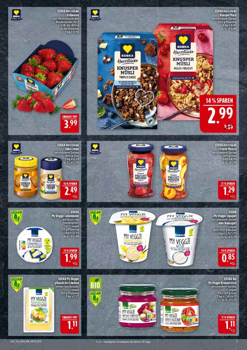 Aktueller Prospekt Marktkauf - Prospekt - von 17.08 bis 23.08.2025 - strona 7 - produkty: aufstrich, beere, beeren, brot, brotaufstrich, deka, eis, elle, erdbeere, erdbeeren, frucht, LG, mac, mandel, mousse, müsli, reis, soja, Ti, veggie, ZTE