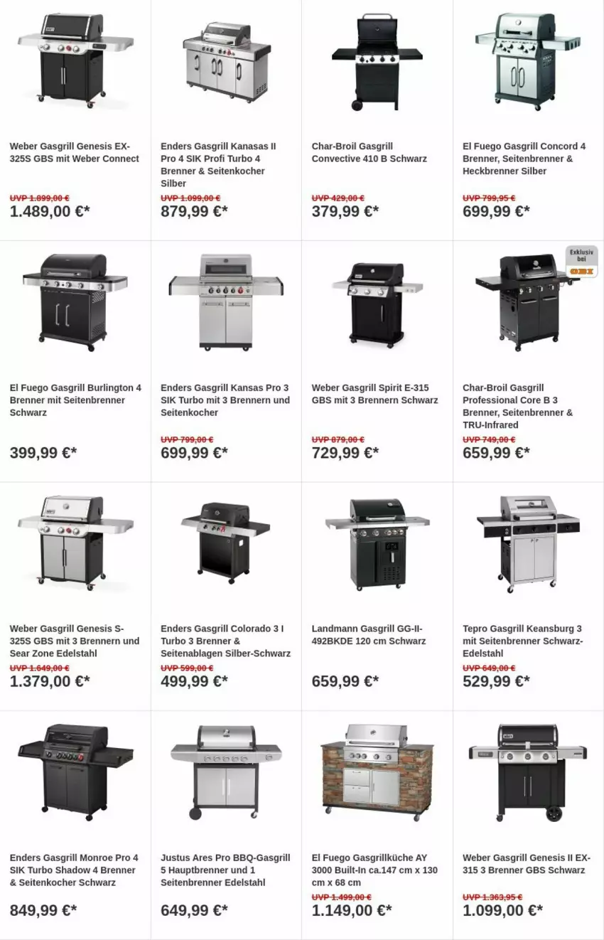 Aktueller Prospekt Obi - Prospekte - von 12.12 bis 20.12.2023 - strona 16 - produkty: char-broil, edelstahl, enders, gasgrill, grill, Kocher, küche, tepro, Ti, weber