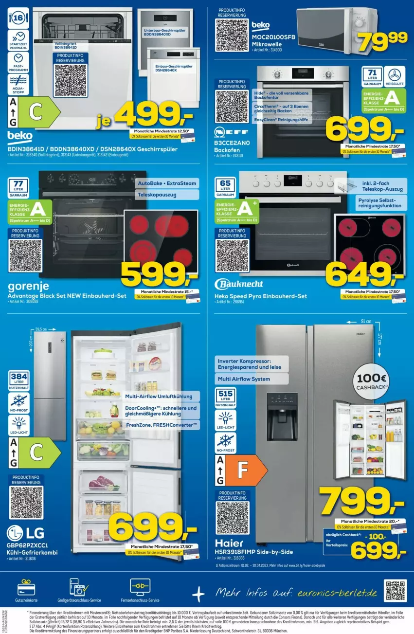 Aktueller Prospekt Euronics - Prospekte - von 22.03 bis 29.03.2023 - strona 9 - produkty: auto, backofen, Bau, bio, einbauherd, einbauherd-set, eis, elle, geschirr, geschirrspüler, kompressor, lack, LG, mikrowelle, Ofen, Sport, tee, Teleskop, Ti