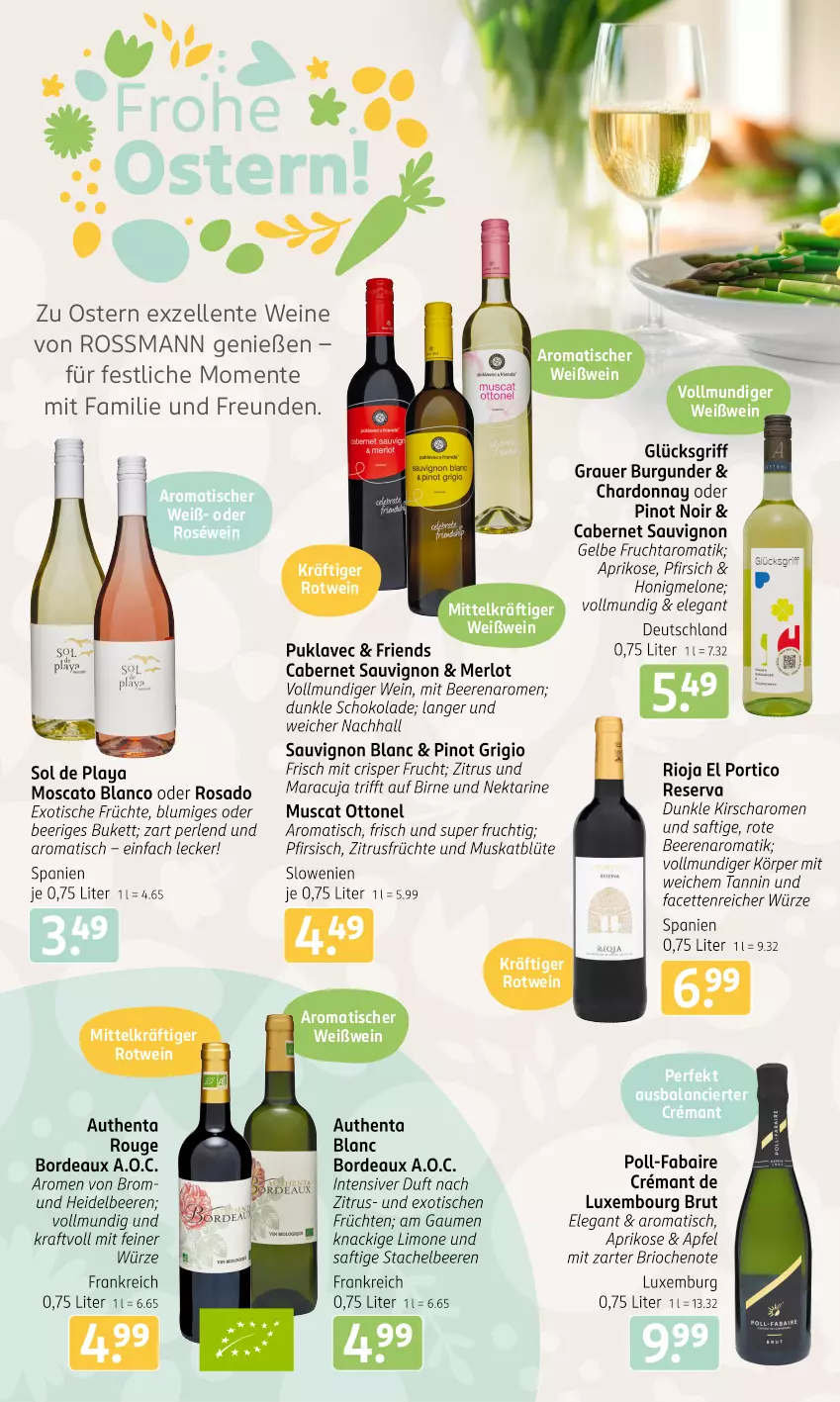 Aktueller Prospekt Rossmann - Prospekte - von 25.03 bis 28.03.2024 - strona 18 - produkty: elle, ente, roséwein, rotwein, Ti, tisch, usb, wein, weine, Weißwein