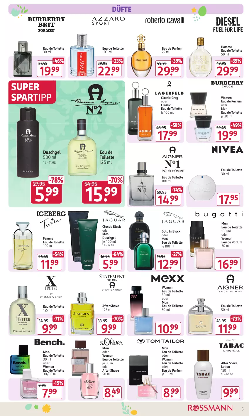 Aktueller Prospekt Rossmann - Prospekte - von 25.03 bis 28.03.2024 - strona 5 - produkty: after shave, duschgel, Eau de parfum, eau de toilette, eau de toilette 100 ml, eau de toilette 30 ml, eau de toilette 50 ml, lack, Lotion, parfum, spartipp, Ti