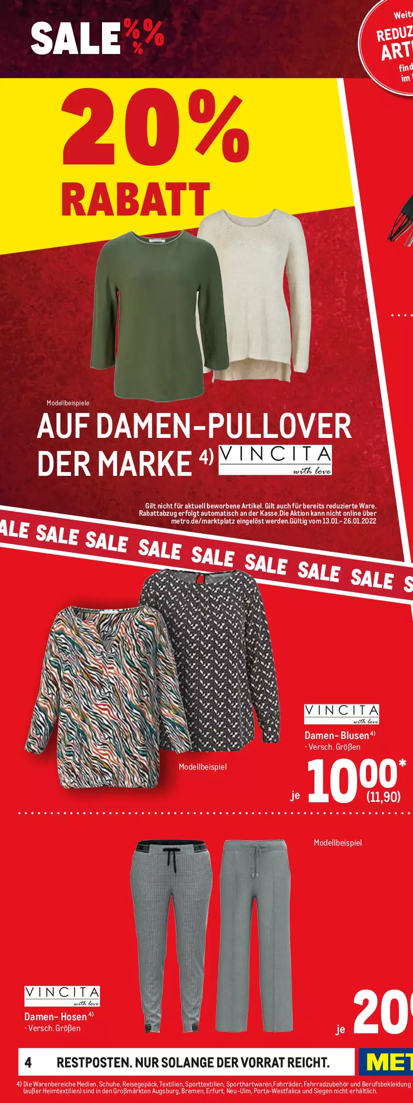 Aktueller Prospekt Metro - Sale Spezial - von 13.01 bis 26.01.2022 - strona 6 - produkty: ACC, accessoires, auto, Bau, baumwolle, bluse, dell, eis, elle, erde, Fahrrad, heimtextilien, hose, hosen, kleid, Kleidung, LG, Metro, Mode, Pullover, reis, schuhe, shirt, Spiele, Sport, Ti, tisch, wolle