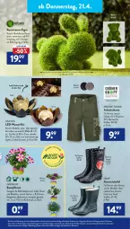 Gazetka promocyjna AldiSud - ALDI Aktuell - Gazetka - ważna od 23.04 do 23.04.2022 - strona 21 - produkty: aldi, alle artikel ohne dekoration, batterie, Bau, baumwolle, casa deco, dekoration, dell, eis, elle, gardenline®, gin, Gummistiefel, kleid, Kleidung, kulturtopf, kunstrasen, Mode, pflanze, rasen, Ria, shorts, Ti, topf, wasser, wolle, ZTE