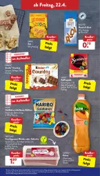 Gazetka promocyjna AldiSud - ALDI Aktuell - Gazetka - ważna od 23.04 do 23.04.2022 - strona 27 - produkty: Abba, alle artikel ohne dekoration, Bau, bio, biscotto, brot, dekoration, eis, eistee, elle, ferrero, flasche, frucht, fruchtgummi, fruchtsaft, fuzetea, gin, goldbären, haribo, Jubiläums, kaffee, kaffeepads, Kinder, knallerpreis, leibniz, LG, pfirsich, reis, riegel, russisch brot, saft, senseo, Stier, tee, teller, Ti, zitrone, ZTE