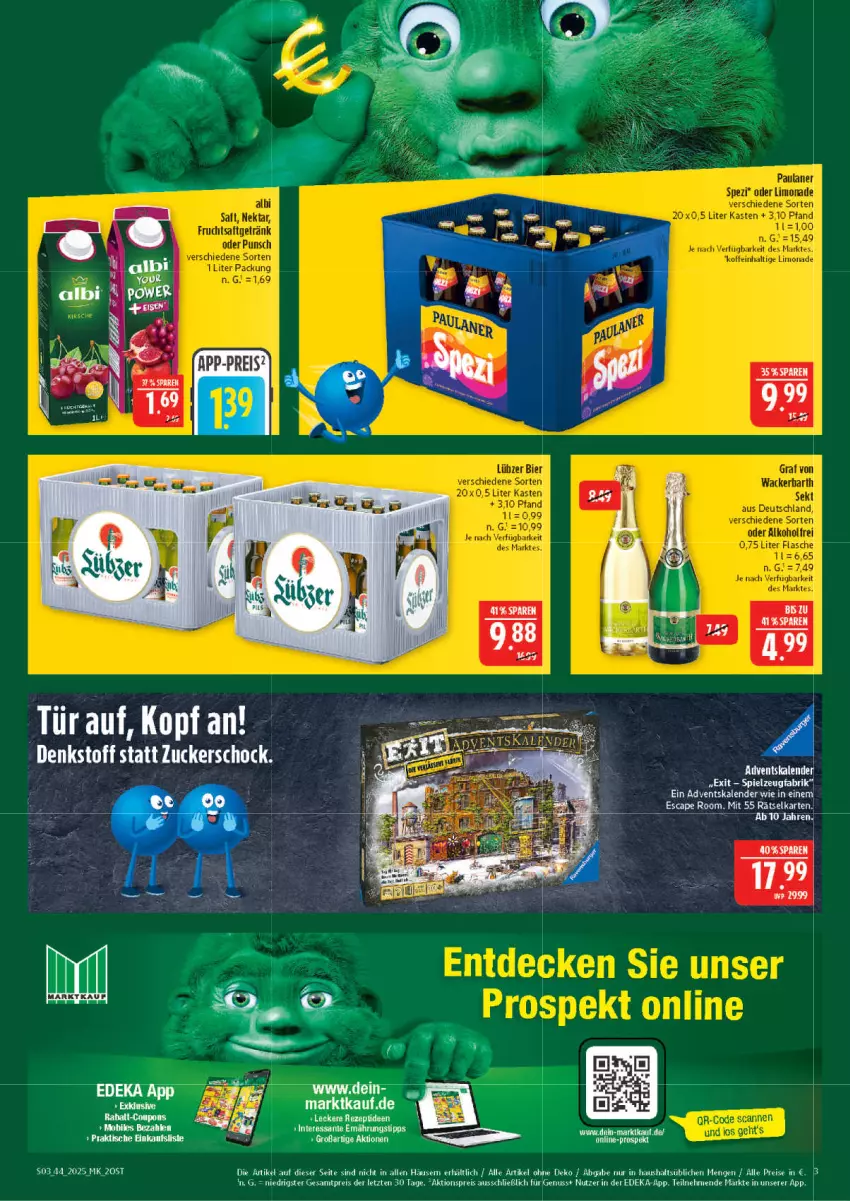 Aktueller Prospekt Marktkauf - Prospekt - von 26.10 bis 01.11.2025 - strona 3 - produkty: Adventskalender, aktionspreis, Cap, deka, eis, LG, nuss, reis, SANTE, Ti, tisch, ZTE, zucker