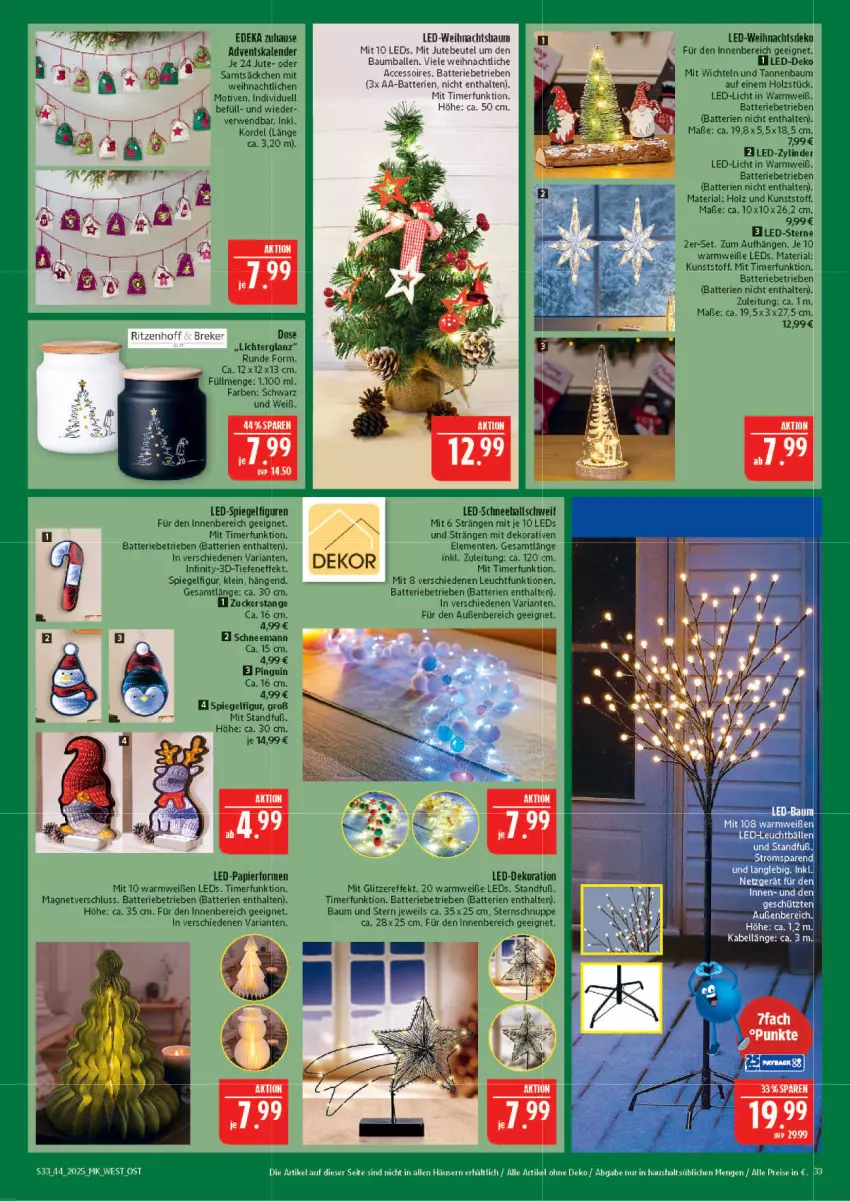 Aktueller Prospekt Marktkauf - Prospekt - von 26.10 bis 01.11.2025 - strona 33 - produkty: Adventskalender, ball, batterie, batterien, Bau, deka, dekoration, eis, ente, Holz, led-licht, leds, papier, reis, Ria, rwe, spiegel, Tannenbaum, Ti, timer, Wichtel, zucker