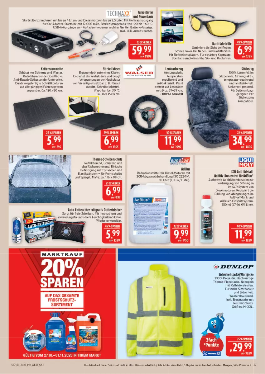 Aktueller Prospekt Marktkauf - Prospekt - von 26.10 bis 01.11.2025 - strona 37 - produkty: adapter, adblue, Arbeitsleuchte, asti, auto, batterie, Brille, Cien, Diesel, dunlop, eis, Fleecejacke, Gläser, Jacke, kissen, koffer, lamm, Lammfell, Leuchte, Maus, Mode, reifen, reis, rwe, schreibtisch, Sitzkeilkissen, spiegel, stuhl, Tasche, Ti, Tiere, tisch, usb, wasser