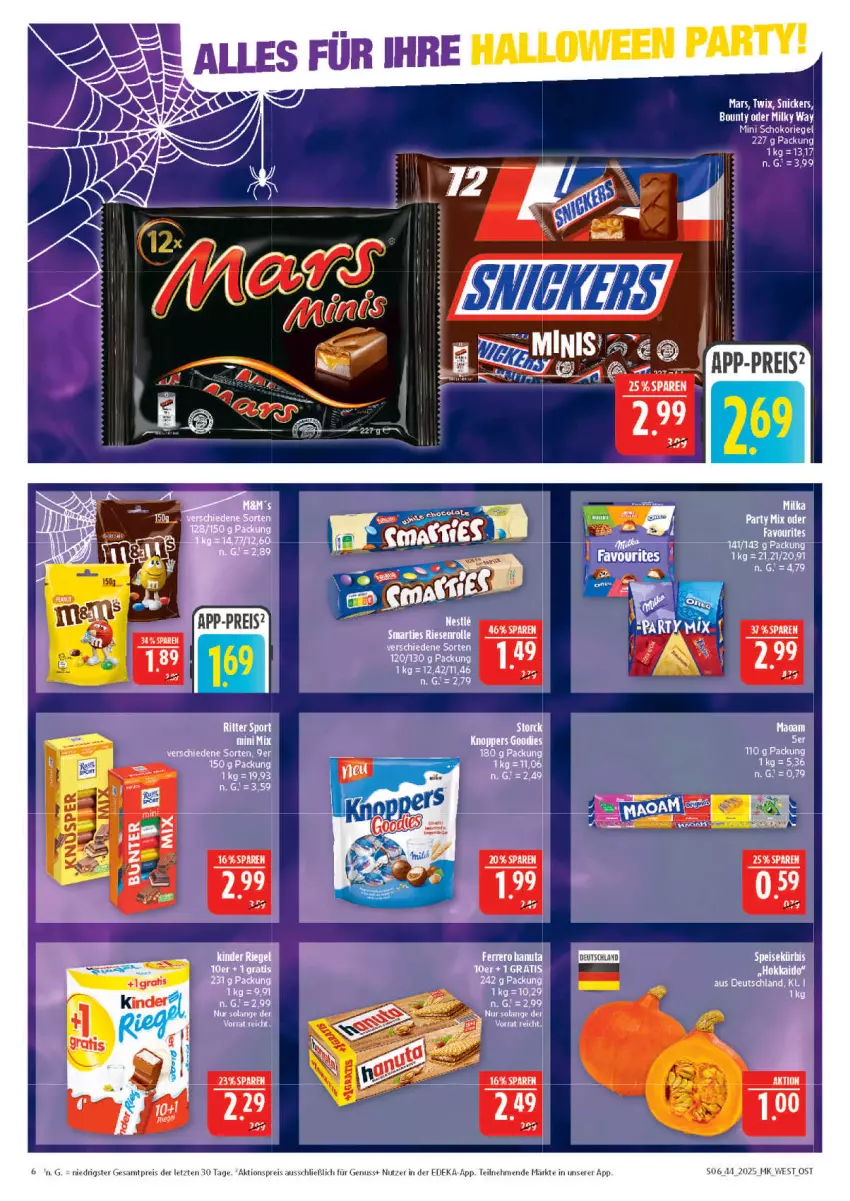 Aktueller Prospekt Marktkauf - Prospekt - von 26.10 bis 01.11.2025 - strona 6 - produkty: aktionspreis, deka, eis, Kinder, kinder riegel, knoppers, mars, nuss, reis, riegel, snickers, tee, Ti, twix, ZTE