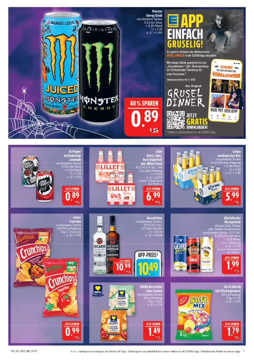 Aktueller Prospekt Marktkauf - Prospekt - von 26.10 bis 01.11.2025 - strona 7 - produkty: aktionspreis, bett, chips, crunchips, deka, eier, eis, erde, flasche, gin, Gorbatschow, Havana Club, Malibu, nuss, reis, Ti, wodka, ZTE