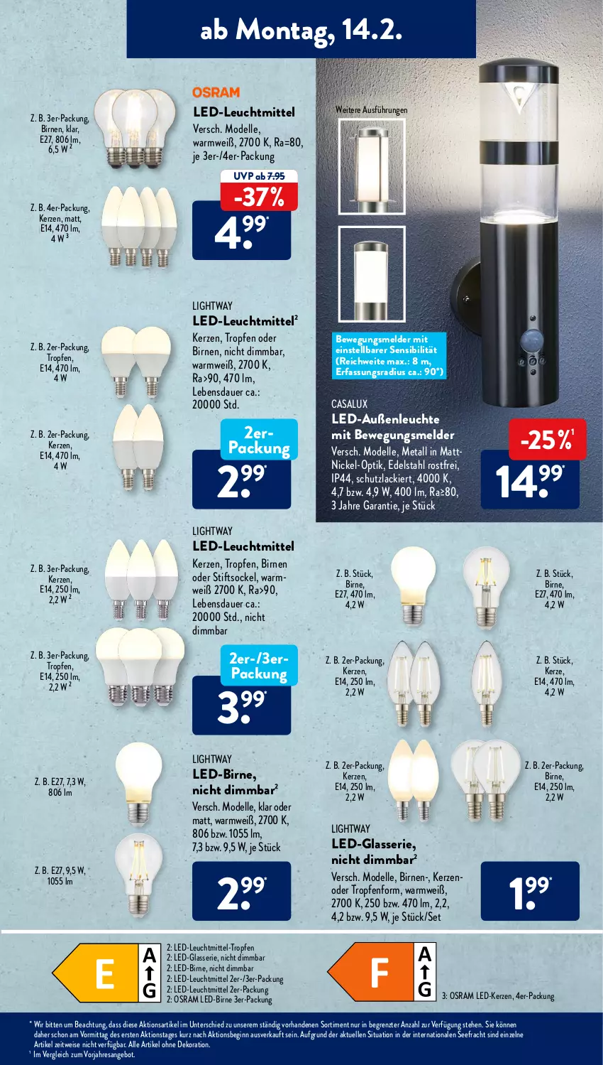 Aktueller Prospekt AldiSud - ALDI Aktuell - von 14.02 bis 19.02.2022 - strona 5 - produkty: alle artikel ohne dekoration, angebot, auer, Birnen, dekoration, dell, edelstahl, eis, elle, gin, kerze, lack, LED-Kerze, Leuchte, leuchtmittel, Mode, Osram, resa, Ti, ZTE