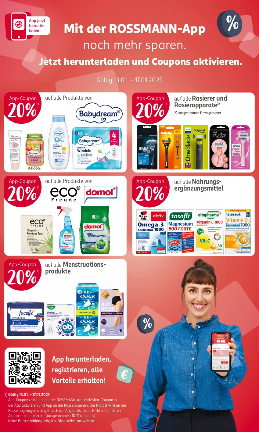 Aktueller Prospekt Rossmann - Prospekte - von 06.01 bis 31.01.2025 - strona 12 - produkty: angebot, angebotspreis, bio, coupon, coupons, einwegrasierer, eis, rasierapparat, rasierer, reis, Ti