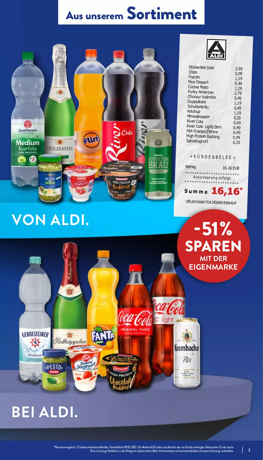 Aktueller Prospekt Aldi Nord - Aldi-Aktuell - von 08.08 bis 13.08.2022 - strona 3 - produkty: aldi, Alwa, auto, chips, cin, cola, dessert, eis, joghur, joghurt, keks, ketchup, La Rive, lebensmittel, milch, mineralwasser, orange, pesto, pudding, Rauch, reis, sahne, Sahnejoghurt, sekt, Ti, vollmilch, wasser, Yo, zitrone