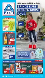 Gazetka promocyjna Aldi Nord - Aldi-Aktuell - Gazetka - ważna od 13.08 do 13.08.2022 - strona 1 - produkty: aldi, brot, flasche, Garten, Gartenschere, gin, Hohes C, jeans, leine, milch, Mode, natur, pocopiano, ring, saft, Schal, Schale, Schere, shirt, Sweatshirt, tafeltrauben, Ti, trauben, ZTE