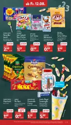 Gazetka promocyjna Aldi Nord - Aldi-Aktuell - Gazetka - ważna od 13.08 do 13.08.2022 - strona 27 - produkty: beutel, bonbons, chips, chipsfrisch, chupa, chupa chups, creme, cremys, debeukelaer, elle, erdnüsse, frucht, früchte, Funny Frisch, gin, Kinder, kinder riegel, lorenz, Lutscher, mac, milch, mit frucht, nimm2, prinzenrolle, riegel, rwe, sahne, schnitten, schoko, schokolade, schokoladen, storck, teller, Ti, WICK, ZTE