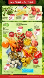 Gazetka promocyjna Aldi Nord - Aldi-Aktuell - Gazetka - ważna od 13.08 do 13.08.2022 - strona 5 - produkty: beutel, bio, champignon, champignons, eis, LG, mais, möhren, natur, obst, Obst und Gemüse, paprika, reis, rispentomaten, salat, Schal, Schale, snack, speisemöhren, tafeläpfel, Ti, tomate, tomaten, trolli, und gemüse, ZTE, zucker, zuckermais