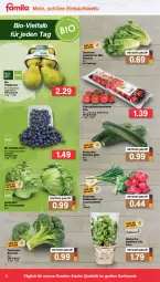 Gazetka promocyjna Famila - Prospekte - Gazetka - ważna od 25.06 do 25.06.2022 - strona 2 - produkty: basilikum, beere, beeren, bio, Birnen, broccoli, eis, eisbergsalat, heidelbeere, heidelbeeren, Lauchzwiebel, lauchzwiebeln, radieschen, Rauch, salat, salatherzen, Schal, Schale, tafelbirnen, Ti, tomate, tomaten, zucchini, zwiebel, zwiebeln