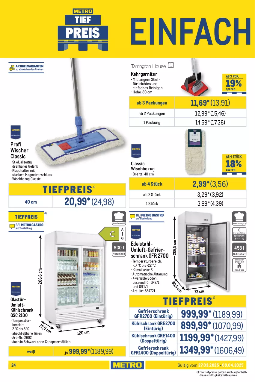 Aktueller Prospekt Metro - GastroJournal - von 27.03 bis 09.04.2025 - strona 24 - produkty: Alwa, auto, Behälter, beleuchtung, Brei, decke, Deckel, dell, edelstahl, eis, elle, garnitur, gefrierschrank, Glastür, Kehrgarnitur, kühlschrank, laufräder, Mode, regal, reis, Ria, rum, Schrank, Spektrum, Sport, teller, Ti, tiefpreis, tisch, Transportwagen