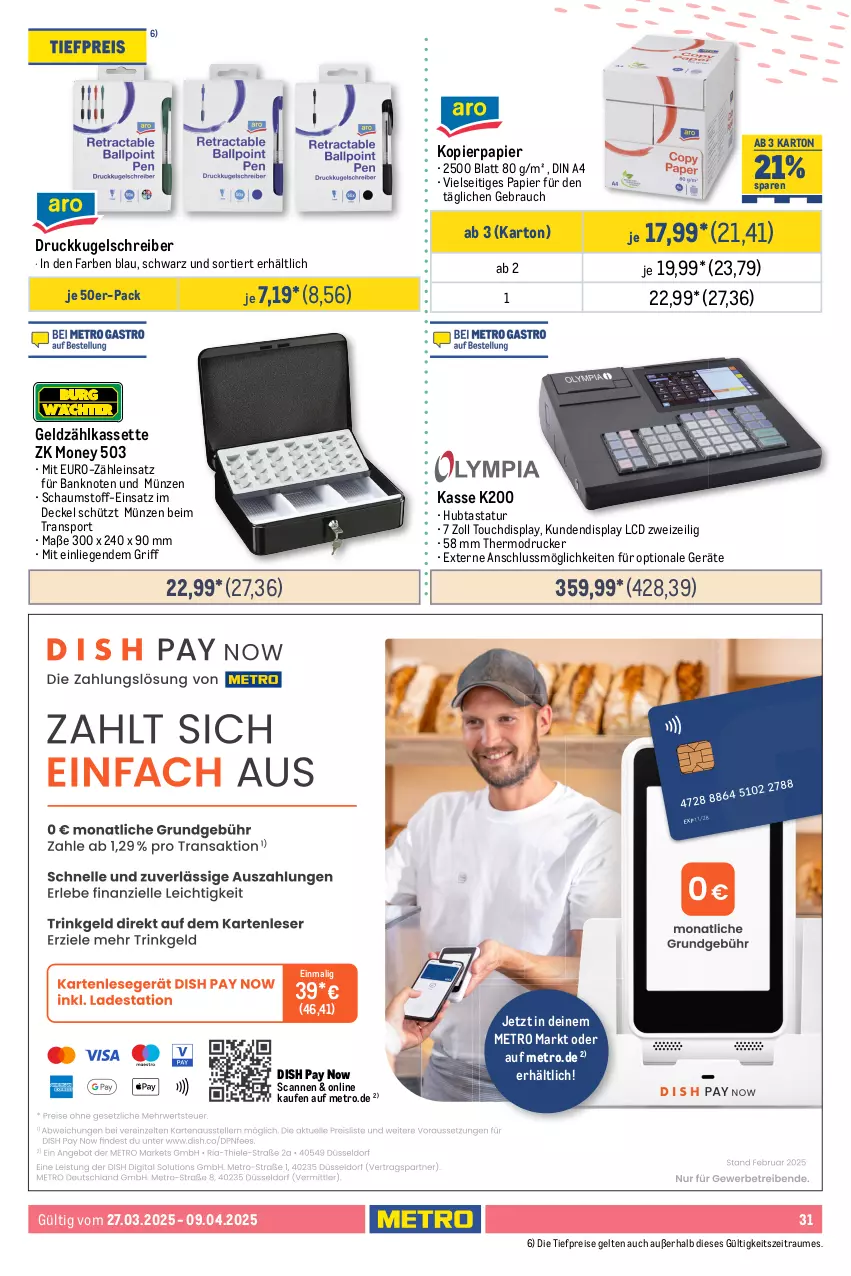 Aktueller Prospekt Metro - GastroJournal - von 27.03 bis 09.04.2025 - strona 31 - produkty: Bank, bratpfanne, decke, Deckel, din a4, drucker, edelstahl, eis, garnitur, Gasbräter, grill, grillfläche, grillrost, Holz, HP, K2, klapptisch, kopierpapier, Kugel, kugelschreiber, lack, latte, LG, Liege, maille, Metro, metro gastro, papier, pfanne, Rauch, reis, Ria, schlauch, sessel, Sport, stapelsessel, Tastatur, Ti, tiefpreis, tisch, tischplatte, Wanne, Windschutz, Zelt