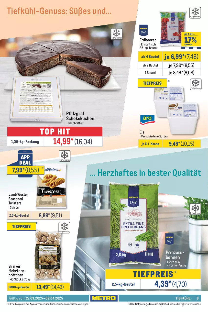 Aktueller Prospekt Metro - GastroJournal - von 27.03 bis 09.04.2025 - strona 9 - produkty: beere, beeren, beutel, bohne, bohnen, brötchen, coupon, eis, elle, erdbeere, erdbeeren, Gemüsezwiebel, korn, küche, kuchen, Küchen, Lauchzwiebel, lauchzwiebeln, mehrkornbrötchen, nuss, obst, prinzessbohnen, Radicchio, reis, sac, schnitten, schoko, Ti, tiefpreis, und gemüse, zitrone, zitronen, zwiebel, zwiebeln