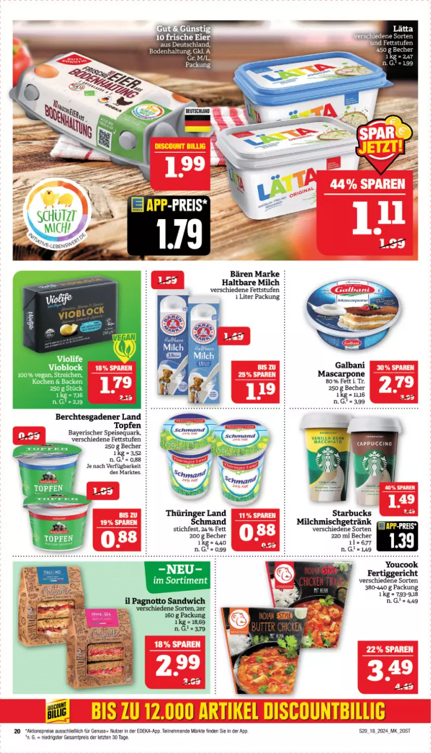 Aktueller Prospekt Marktkauf - Prospekt - von 28.04 bis 04.05.2024 - strona 20 - produkty: aktionspreis, ananas, Becher, deka, eier, eis, galbani, haltbare milch, lätta, mascarpone, milch, nuss, quark, reis, speisequark, Ti, topf, Topfen, ZTE