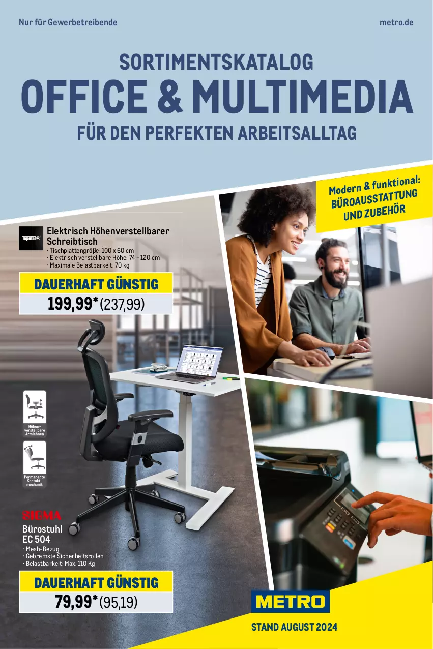 Aktueller Prospekt Metro - Office & Multimedia - von 22.08 bis 31.12.2024 - strona 1 - produkty: auer, HP, latte, Metro, Mode, office, schreibtisch, stuhl, Ti, tisch, tischplatte, Tischplatten