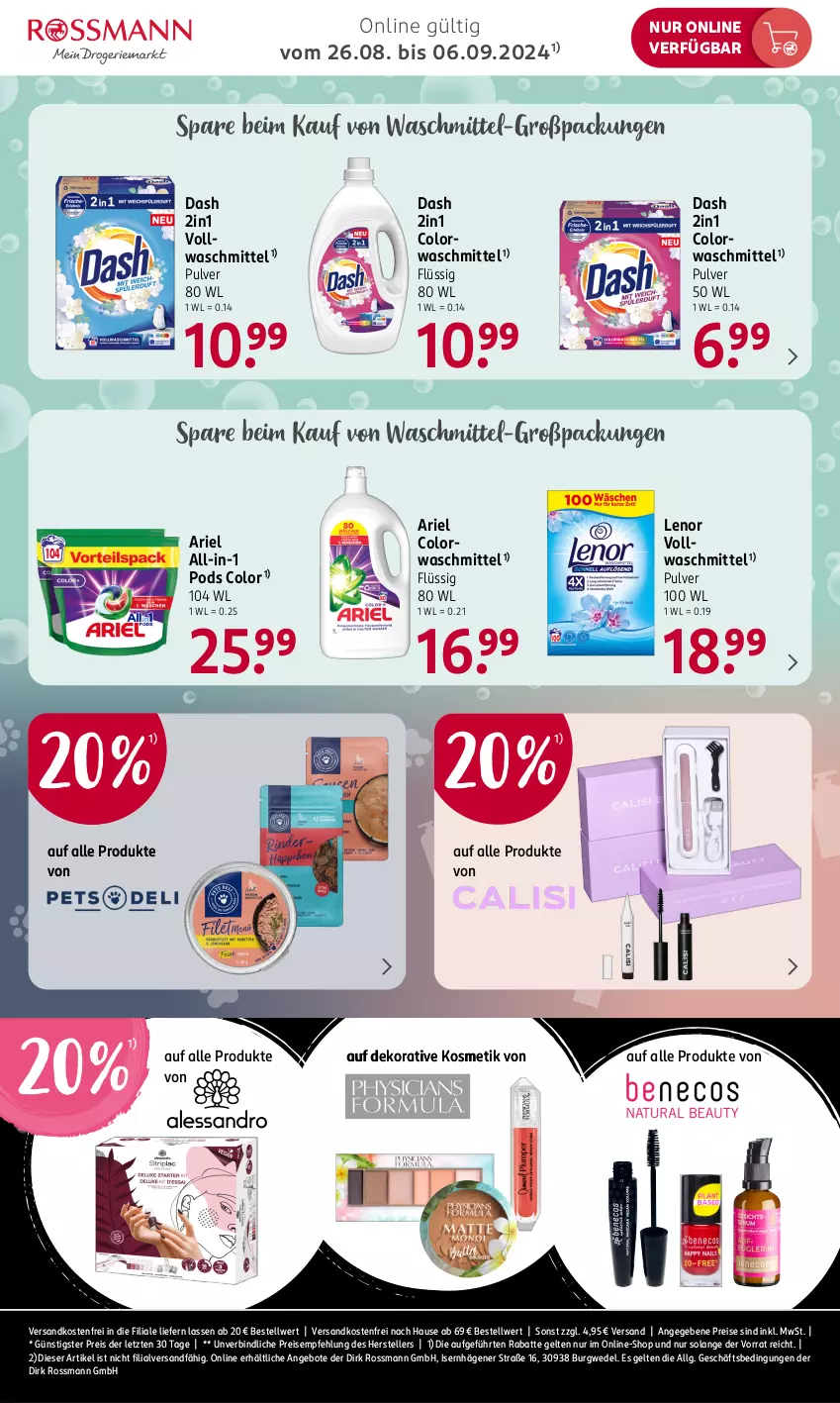 Aktueller Prospekt Rossmann - Prospekte - von 26.08 bis 06.09.2024 - strona 4 - produkty: angebot, angebote, ariel, eis, elle, kosmetik, lenor, LG, ndk, Pods, reis, teller, Ti, versandkostenfrei, waschmittel, wedel, ZTE