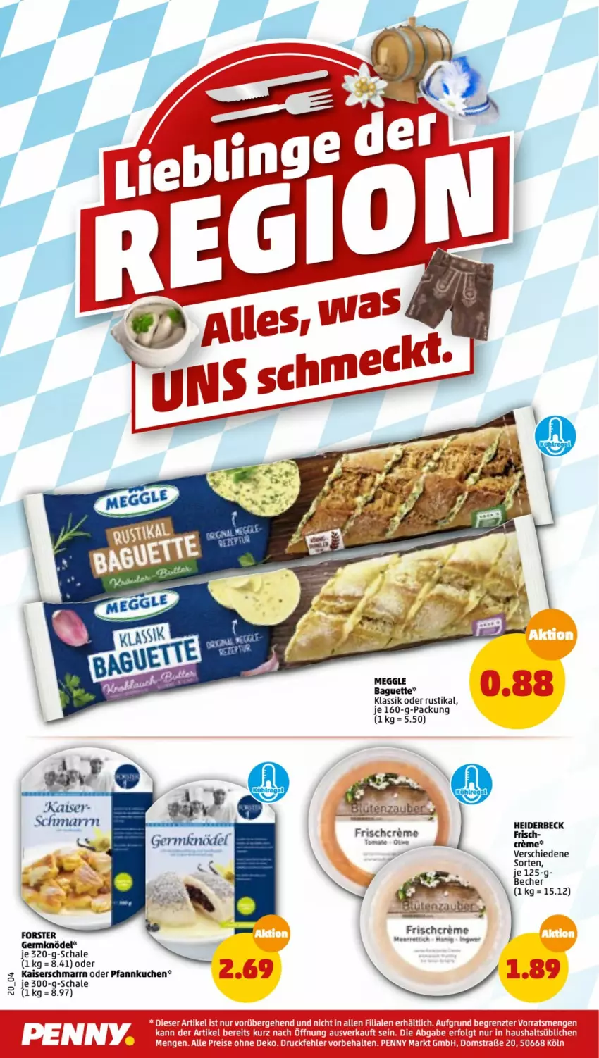 Aktueller Prospekt Penny - Prospekte - von 06.06 bis 11.06.2022 - strona 20 - produkty: baguette, Becher, creme, eis, Germ, Kaiser, Kaiserschmarrn, Knödel, kuchen, LG, Pfannkuchen, reis, Schal, Schale, Schere, Ti, Yo, ZTE