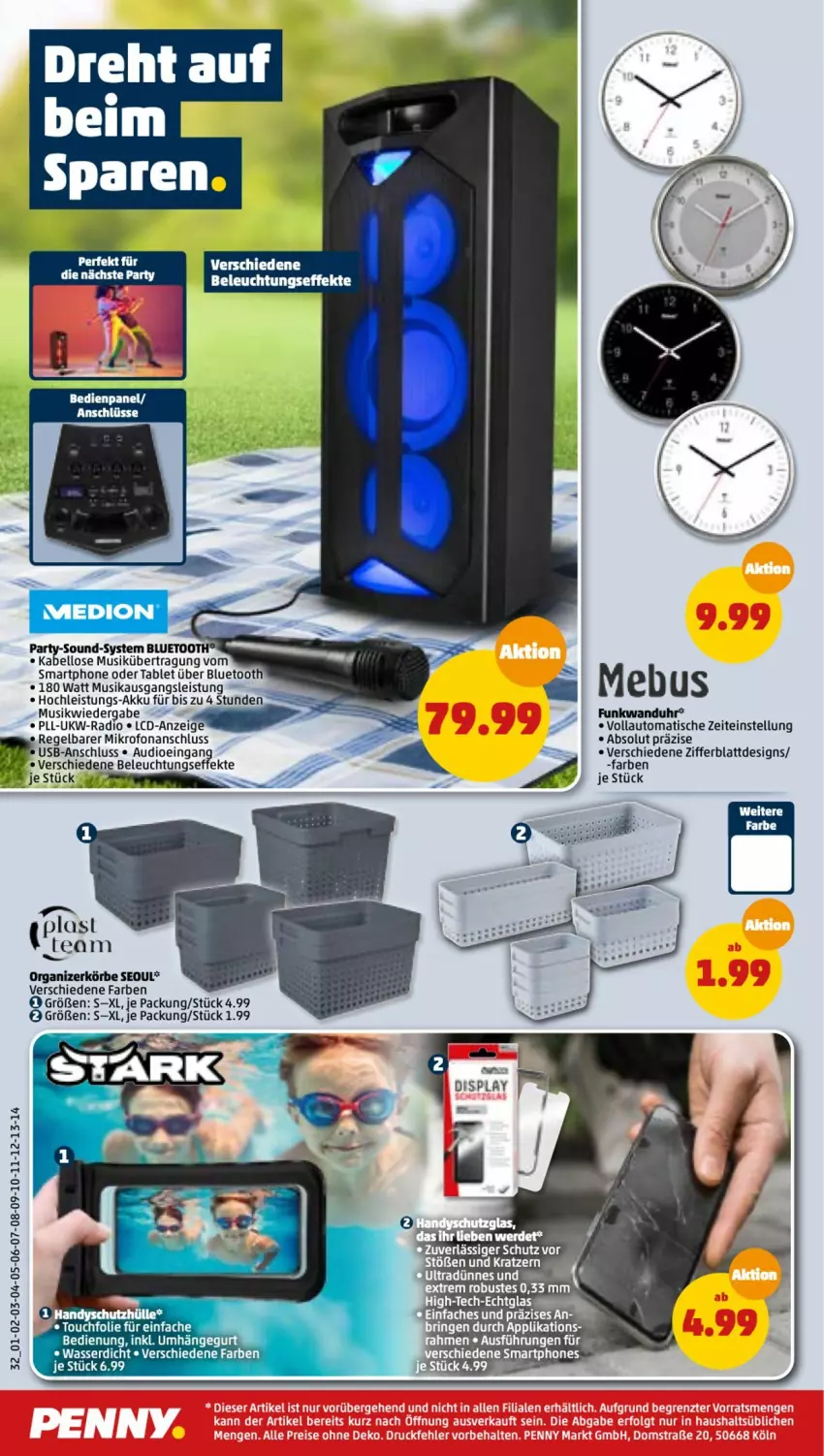 Aktueller Prospekt Penny - Prospekte - von 06.06 bis 11.06.2022 - strona 32 - produkty: akku, auto, beleuchtung, chia, eis, medion, Radio, ring, smartphone, tablet, tee, Ti, tisch, uhr, usb, wanduhr, wasser