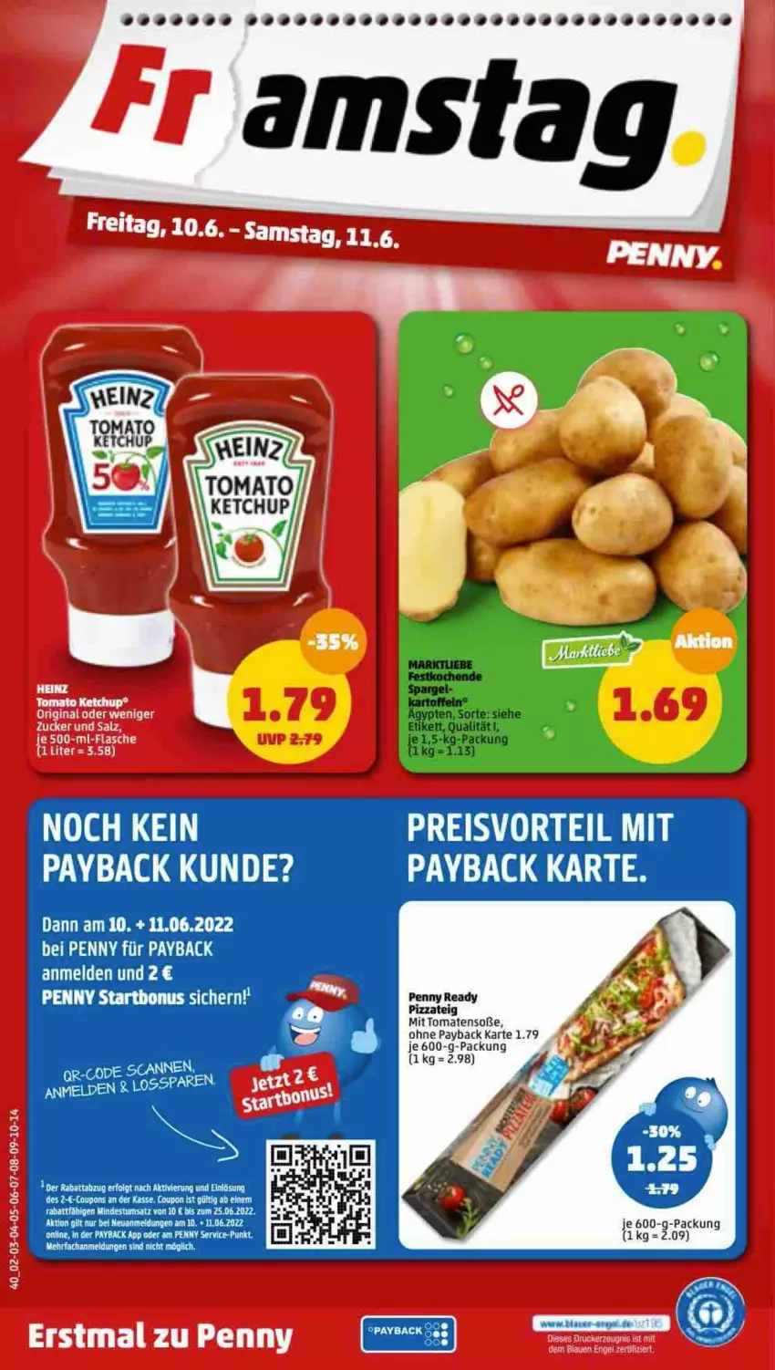 Aktueller Prospekt Penny - Prospekte - von 06.06 bis 11.06.2022 - strona 40 - produkty: coupon, eis, ketchup, LG, payback, pizza, Pizzateig, preisvorteil, reis, Ti, tomate, tomaten