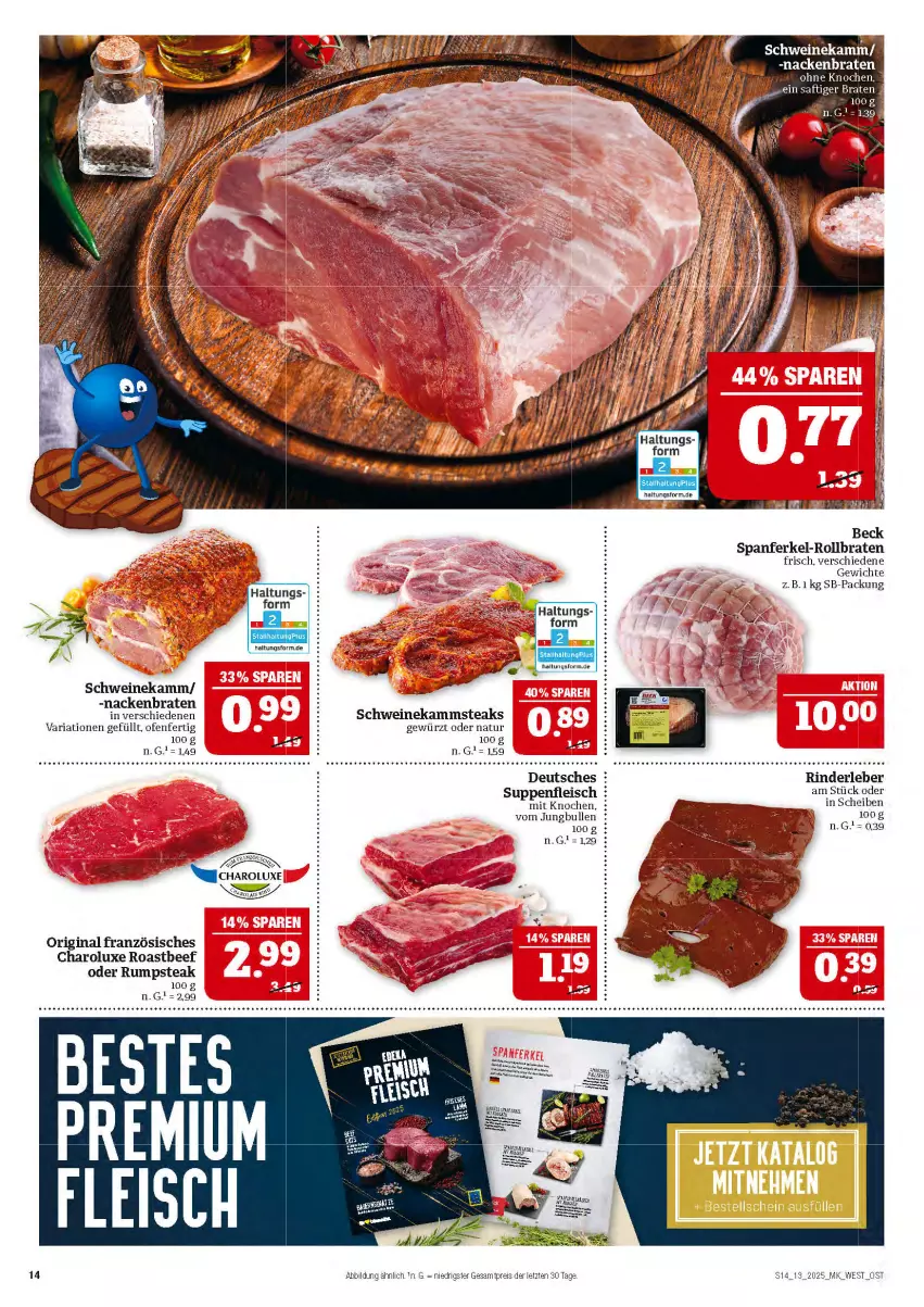 Aktueller Prospekt Marktkauf - Prospekt - von 23.03 bis 29.03.2025 - strona 14 - produkty: beef, braten, eis, fleisch, gewürz, gin, jungbullen, natur, oder rumpsteak, Ofen, reis, Ria, rind, rinder, Rinderleber, roastbeef, rollbraten, rum, rumpsteak, schwein, schweine, steak, steaks, suppe, suppen, suppenfleisch, Ti, wein, weine, ZTE