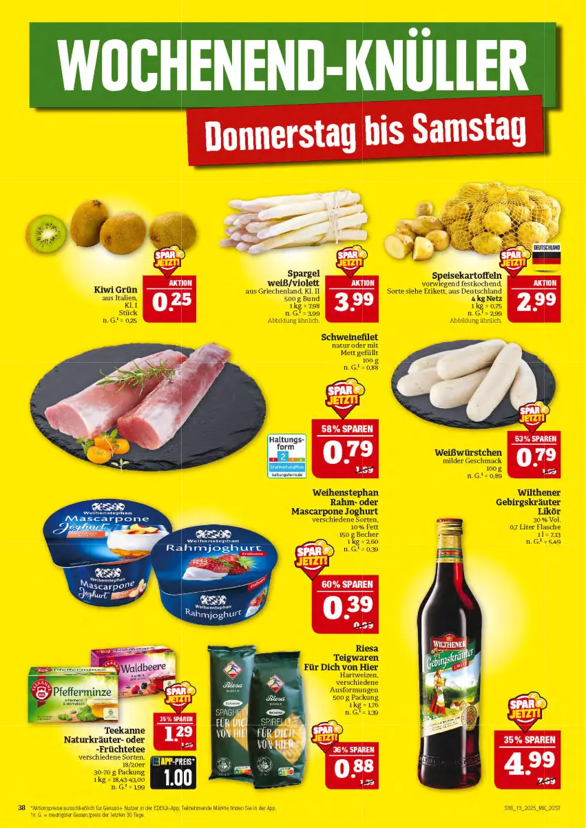 Aktueller Prospekt Marktkauf - Prospekt - von 23.03 bis 29.03.2025 - strona 38 - produkty: aktionspreis, Becher, deka, eis, filet, flasche, hartweizen, joghur, joghurt, kräuter, likör, mac, mascarpone, Mett, natur, nuss, reis, riesa, schwein, schweine, schweinefilet, teigwaren, Ti, weihenstephan, wein, weine, wilthener, würstchen, ZTE