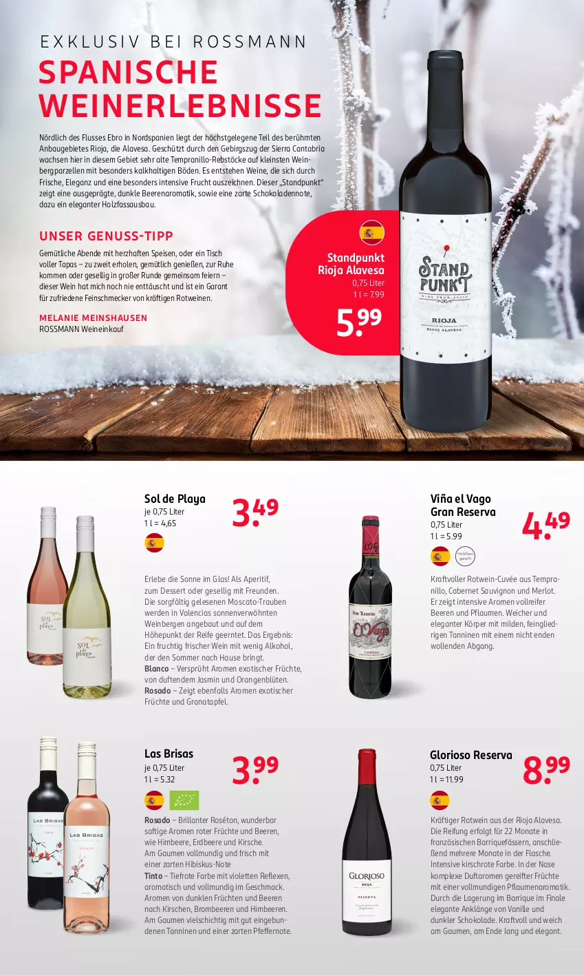 Aktueller Prospekt Rossmann - Prospekte - von 31.01 bis 06.04.2025 - strona 18 - produkty: alkohol, aperitif, apfel, Bau, beere, beeren, Blüte, brombeere, brombeeren, cabernet, cabernet sauvignon, cuvée, dessert, eier, eis, Elan, elle, erdbeere, erde, feinschmecker, flasche, frucht, früchte, früchten, grana, granatapfel, himbeer, himbeere, himbeeren, Holz, kirsch, kirsche, kirschen, kraft, LG, mac, merl, merlot, nuss, orange, orangen, pfeffer, pflaume, pflaumen, Rana, Ria, ring, rioja, rotwein, saft, sauvignon, schoko, schokolade, schokoladen, Sierra, Tapas, tempranillo, Ti, tisch, trauben, usb, vanille, wein, weine, wolle