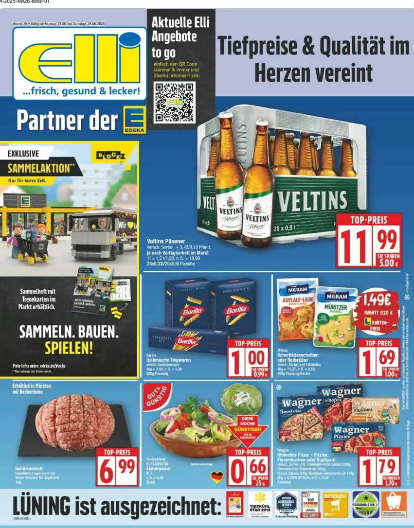 Aktueller Prospekt Edeka - Prospekte - von 23.06 bis 28.06.2025 - strona 1 - produkty: eis, elle, reis, Ti, tiefpreis