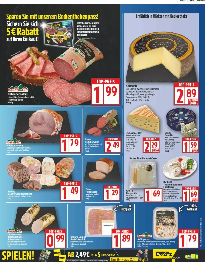 Aktueller Prospekt Edeka - Prospekte - von 23.06 bis 28.06.2025 - strona 5 - produkty: auer, basilikum, Brei, burger, eis, frischkäse, grill, HP, Käse, mac, mehl, reis, Sauerrahm, schnittkäse, schweizer schnittkäse, tomate, tomaten, top-preis
