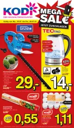 Gazetka promocyjna Kodi - Prospekte - Gazetka - ważna od 28.07 do 28.07.2022 - strona 1 - produkty: auer, beleuchtung, heckenschere, Kocher, messer, papier, Schal, Schere, tee, Teelicht, teelichte, Ti, wasser, wasserkocher