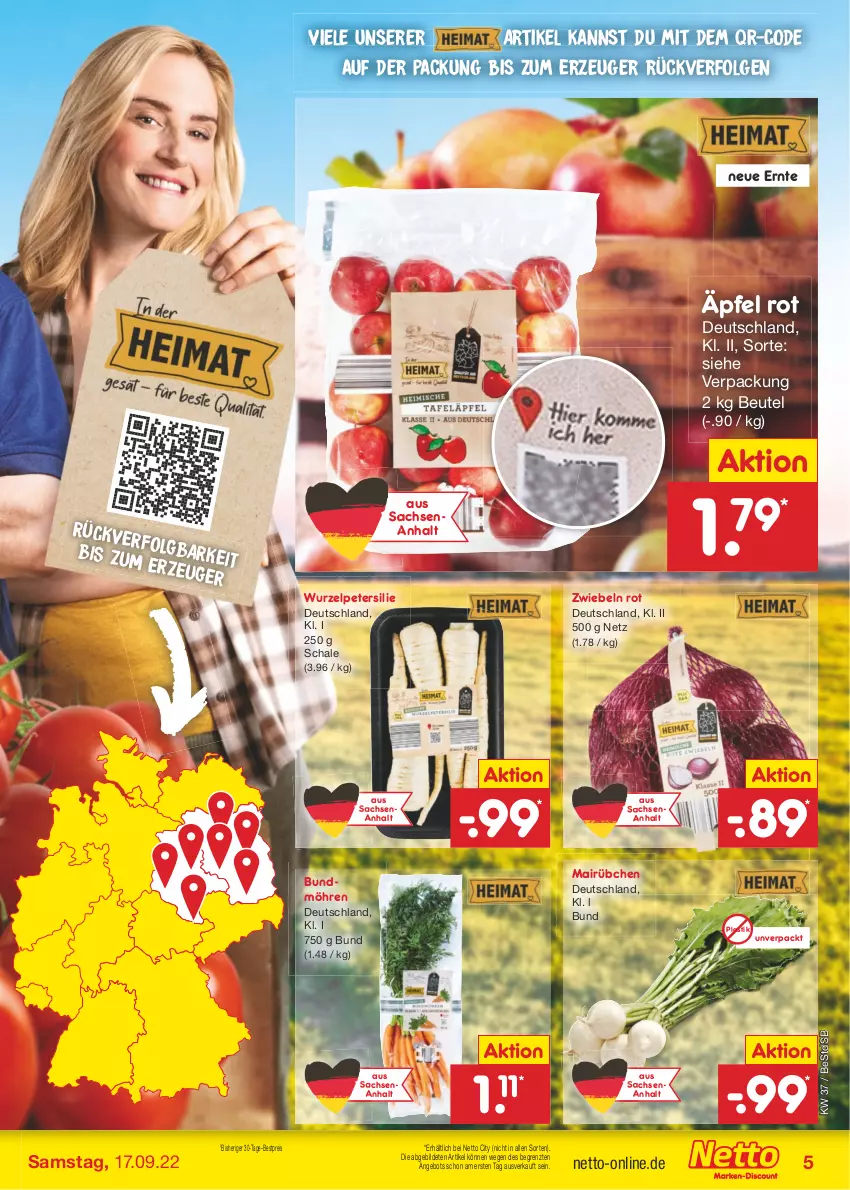 Aktueller Prospekt Netto Marken-Discount - Filial-Angebote - von 12.09 bis 17.09.2022 - strona 5 - produkty: angebot, asti, bestpreis, beutel, Bundmöhren, eis, LG, möhren, petersilie, reis, sac, Schal, Schale, Ti, ZTE, zwiebel, zwiebeln