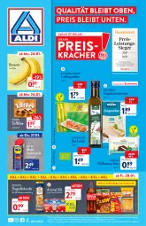 Gazetka promocyjna Aldi Nord - Aldi-Vorschau - Gazetka - ważna od 29.01 do 29.01.2022 - strona 1 - produkty: actimel, aldi, Asia Green Garden, auer, aus der tiefkühlung, banane, bananen, beere, bio, biscotto, burger, creme, eis, erdbeere, flasche, gin, kakao, Käse, käsescheiben, keks, kracher, leinöl, magazin, pfeffer, reis, storck, Ti, toffifee, ziegenkäse, ZTE